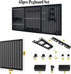 Ultrawall Peg Board Wall Organizer 4 ft. Metal Pegboard Garage Wall Pegboard Tool Storage Kit with Accessories for Garage, 45pcs