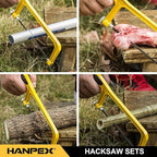 6 in. Mini Hacksaw Set - 150mm Extra Fine Cut Hack Saw Sets and 10pcs Extra Bi-Metal Blades for Wood and Metal