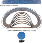 1/2 x 18 Inch Sanding Belts 120 Grit, 32PCS 1/2" x 18" Zirconia Sanding Belts for Belt Sander, 1/2 by 18 Inch Sanding Belts for Air Belt Sanders, Wood Working, Metal Polishing, Derusting, 32-Pack