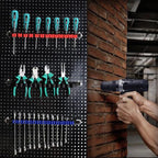 2 Pack Wall-Mounted Screwdriver Organizers with Screws - Heavy-Duty ABS Plastic Tool Holder for Screwdrivers, Wrenches, Piers - Garage Workshop Storage (Blue,2 PCS)