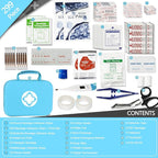 299Pcs Car First Aid Kit for Home Camping Travel Essentials First Aid Blue Bag Emegency Supplies Household Items for College Students YIDERBO
