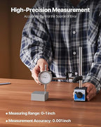 VEVOR Dial Test Indicator, 0.001 inch Accuracy, 0-1 inch Measuring Range, Easy to Read Large Dial, Professional for Internal Diameter Measurement, Runout Detection, Flatness Inspection