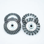 4 Inch Twist Knotted Wire Wheel Brush Set for Angle Grinder with 5/8 Inch-11 Threaded Arbor - Heavy-Duty Conditioning for Various Metals (4)