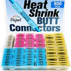 Heat Shrink Butt Connectors Kit - Waterproof Wire Connectors for Wiring - Electrical Connectors Kit with Crimp Terminals - Marine Wiring AWG Terminal (800Pcs)