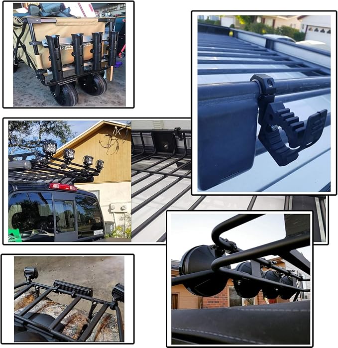 Bar Clamps - 4Pack,Horizontal Roll Cage Clamp 0.75 inch,0.875 inch,1.0 inch,Roll Bar Clamp for Bar Diameter 3/4" to 1.0" Mounting Bracket (0.75~1.0" Clamps)