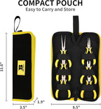 BOSI TOOLS 6-piece Mini Pliers Set, Needle Nose Pliers, Diagonal Pliers, Long Nose Pliers, Bent Nose Pliers, End Cutters and Linesman Pliers, with Storage Pouch Making Craft Electronic Repair