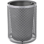 Global Industrial 36 Gallon Outdoor Steel Trash Can with Dome Lid, Plastic Liner and Anchor Kit Included, 23-1/2" Diameter x 40" H, Powder Coat Finish, Unassembled, Gray