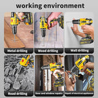 21V Lithium-ion Cordless Drill Set, 3/8-Inch Power Drill with Two Lithium-Ion Batteries, A Charger and A Set of Bits Storage Box Included