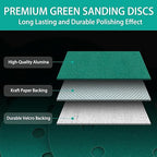 100PCS 150 Grit Premium Green Sanding Discs, 5-Inch 8-Hole Sandpaper for Random Orbital Sander
