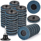 60PCS Die Grinder Sanding Disc, 2 Inch Flap Disc with 1/4 inch Holder, Roll Lock Flap Wheel for Stock and Rust Removal, Finishing, Grinding, Deburring, 40/60/80/120 Grits flappers