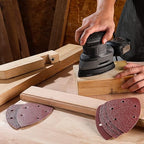WORKPRO 150PCS Mouse Sander Pads, 5 Hole Detail Sander Sandpaper Sanding Sheets, 40/80/120/180/240 Assorted Grits for Wood Furniture