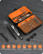 Precision Screwdriver Set, 130 in 1 with 120 bits Repair Tool Kit, Magnetic Screwdriver Set with mini built-in box for Electronics iPhone Jewelers Game Console (130-IN-Orange)