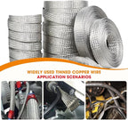 Tinned Copper Wire Shielding Sleeve, Expandable Ground Strap Wiring Braided Sleeving Metal Mesh Sheathing Cabling Wiring Protector (5/8inch - 25ft)