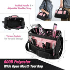 WORKPRO Pink Household Tool Kit with Drill, 157PCS Tool Set with 20V Cordless Lithium-ion Drill Driver, Home Tool Kit for All Purpose, Power Drill Sets with Pink Tool Bag - Pink Ribbon