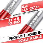 1/2-Inch Drive Click Torque Wrench, Torque Wrench 1/2 Drive 10-160FT.LB/13.6-217N.M with a XIPE Storage Tray, Red