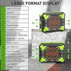 Huepar Digital Angle Gauge with Laser Level, Rechargeable 3-in-1 Digital Angle Finder with Magnetic, Measures 0-90° & 0-180° Range, Digital Electronic Level Accessory for Woodworking Tools