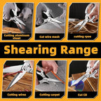 Heavy Duty Scissors,All Purpose Utility Scissors,Stainless Steel Blade with Small Serrations， Metal Handle Shears for Home,Office,Easy Cutting Cardboard,Fabric,Leather,Wires,Carpet and Rope