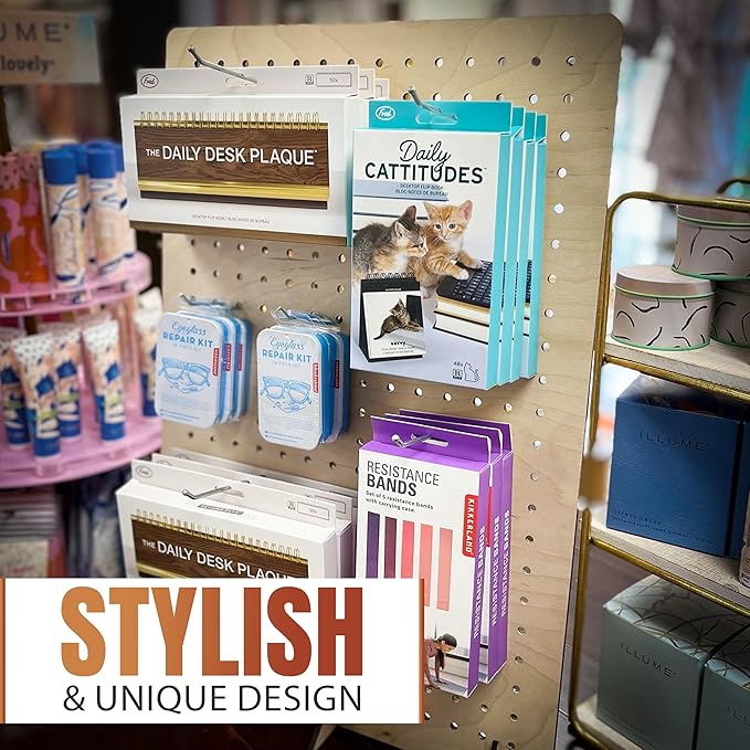 Torched Pegboard Display Stand for Jewelry, Craft Shows, Selling, Vendor Events, Tools, Peg Board Accessories Rack Organizer, XL 11.75" L x 4.3" W x 15.75" H, Natural