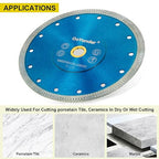 GoYonder Super Thin 7" Grinder Blades Tile Blade, Diamond Saw Blade for Cutting Porcelain Tiles Granite, 180mm Tile Cutting Blade for Angle Grinder