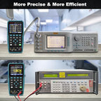 HANMATEK Handheld Digital Oscilloscope 50Mhz Bandwidth with 2 Channels HO52 3.5" TFT Mini Oscilloscope, 2 in 1 Oscilloscope and Multimeter, Backlit Screen, Auto-Calibration Function, Memory Function
