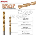Hi-Spec Tools Drill Bit Set 99pc SAE HSS Steel for Drill Drivers - 1/16 to 3/8" Drill Bits for Metal, Plastics, Wood, Drywall - Complete Bits Sets with Storage Holder Case