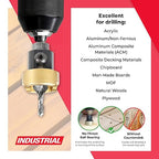 Amana Tool 82 Degree Countersink with Drill Bit Depth Stop and No-Thrust Ball Bearing, 55242, 1/2 D x 3/16 Drill D x 1/4 Inch Quick Release Hex Shank