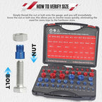 48Pcs Nut and Bolt Thread Checker Kit (25 Standard & 23 Metric), Detachable Bolt Size for Narrow and Tricky Spaces with Sturdy Case ScrewThread Gauge