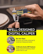 iGAGING Absolute Origin 0-8" Digital Caliper, IP54 Stainless Steel, SPC/USB Output Port, Inch & Metric Modes, Case, Manual, Battery