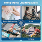 WhyWorry Ultra Thick Bathing Wipes for Adults Rinse Free, Large Body Cleansing Wipes with Aloe for Women, Men & Elderly, 8" x 12" Disposable Shower Washcloths for Gym & Camping, Fresh Scent, 100 Count