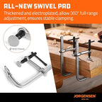 Jorgensen Bar Clamps, 6-Inch Heavy-duty Drop Forged Steel Bar Clamps for Woodworking and Welding, 2 Pack