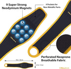 BINYATOOLS Magnetic Wristband -Black- with Super Strong Magnets Holds Screws, Nails, Drill Bit. Unique Wrist Support Design Cool Handy Gadget Gifts for Fathers, Boyfriends, Handyman, Electrician