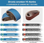 10-Piece 4 x 24 Inch 40-400 Grit Zirconia Sanding Belts, Heavy Duty Long-lasting Sanding Bands for Belt Sander, Rust Paint Removal, Wood Metal Grinding and Finishing