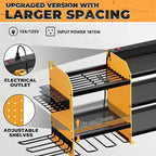 Upgrade Large Power Tool Organizer Wall Mount with Charging Station Tool Storage Rack with 6.5FT Power Strip 10 Drill Holder and Storage Rack for Garage Organization