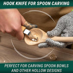 BeaverCraft S01 Wood Spoon Carving Knives Set Spoon Making Tools Kit Whittling Knife Hook Knife Right-handed Bowl Cup Kuksa for Beginners Woodworking Professional Wood Carving Kit