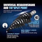 GSTK Pro Max 3/16"-7/8" Four Spiral Flute Cobalt Step Drill Bit Set, Impact Ready, for Metal, Stainless Steel, Aluminum, Wood, Plastic with 1/4" Hex Shank
