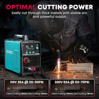 Plasma Cutter, [Pilot Arc][Large LED Display][Air Sensor] 50A bestarc Plasma Cutter Machine 110/220V Dual Voltage, 1/2 Inch Clean Cut 3/4 Inch Max Cut, Post Flow Mesh, 2T/4T for Beginners DIY