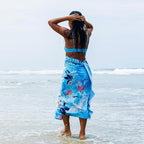 Quick Dry Towel Extra Large 78x35 Inch - Microfiber Beach Towel - Perfect for Beach, Travel, Swimming, Pool, Yoga, Hiking, Camping - Lightweight, Fast Drying, Compact for Adults (Kimono Blue)