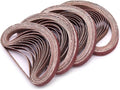 3/8 x 13 Inch Sanding Belts, 8 Each of 40,60,80,120,180,240 Grits Aluminum Oxide Sander Belts for Air Belt Sander, 48 Pack
