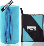Microfiber Travel Towel, Soft Lightweight Quick Dry Towel, Super Absorbent Compact Travel & Sports & Beach Towels for Camping, Backpack, Gym, Swimming, Yoga, Hiking (M:20"×40" -MarineBlue)