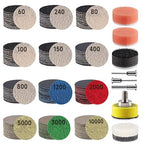 188 PCS 1 Inch Sanding Discs, GOH DODD Hook and Loop 60 to 10000 Grit Wet Dry Sandpaper Micro Sand Paper with 1/8" 1/4" Shank, Backing Pad, Polishing Pads, Foam Pads for Auto Metal Glass Resin Wood