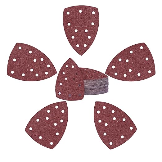 50PCS Mouse Detail Sander Sandpaper 11 Holes 40 Grit Hook and Loop Mouse Sanding Sheets for Mouse Sanders Abrasive Pads for Precision Sanding