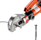 10 Ton Hydraulic Cable Crimper Hand Tool for 1/8, 3/16 Stainless Steel Cable Railing Fittings, Heavy Duty Head, Come with 8 Pairs Dies and Cable Cutter