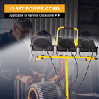 LED Worklights 60000Lumen, 3 Head 600W Work Light, Portable, with Stand, with 13.5FT Cord, IP66 Waterproof, Tripod, for Outdoor Indoor, Construction Site