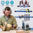 12" 18" 24" Magnetic Tool Holder Strip, Blue Magnet Bar, Metal Tool Organizer Rack for Garage Organization, Easy To Install in Workshop, Mounting Screws Included