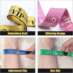 100 Colored VIP Wristbands for Concerts & Parties, Lightweight Disposable Wrist Strap (Multicolor)