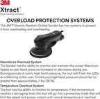 3M Xtract Electric Random Orbital Sander, Ergonomic and Lightweight ROS, 88758, 5 in, Central Vacuum, 3/16 in Orbit, 110V, 350W Motor, Metal Fabrication, Woodworking, Black