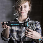 SolidWork Caulk Gun for Professional & Drip-Free Use with Ergonomic Steel Handle, up to 1/10 Gallon Cartridge, Adjustable 24:1 Thrust Ratio 1/10 Gallon Cartridge | Black Caulking Gun