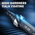 THINKWORK M35 Cobalt Spiral Flute Step Drill Bit, Single Size HSS Step Bit 3/8", Small Size EDC 1/4" Shank Step Bits for Metal, Carbon Steel, Stainless Steel, Wood, Plastic