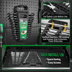 SK Ratcheting Wrench Set, Combination Wrench Set, 12-Piece, Metric 8 to 19mm, 72-Tooth, Premium CR-V Construction, with Rack Organizer