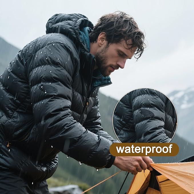 Azobur Down Jacket Repair Patches-Waterproof, Self-Adhesive,Nylon Fabric Patches for Puffy Jackets, Rain and Snow Gear, Tents, Sleeping Bag and More(Green，2pcs)